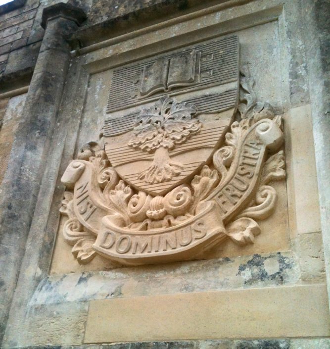 Finished Bathstone Coat of Arms for School